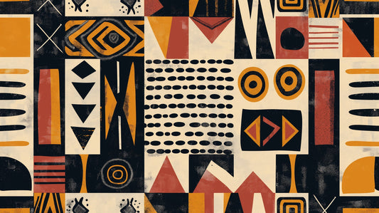 Papier Peint Géométrique Design Tribal Moderne Terracotta et Or