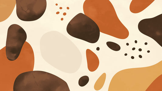 Papier Peint Abstrait Formes Organiques Terracotta et Brun