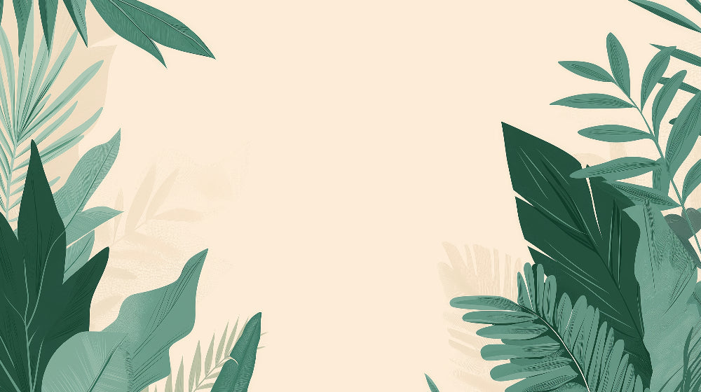 Papier Peint Feuillage Design Tropical Beige et Vert Épuré