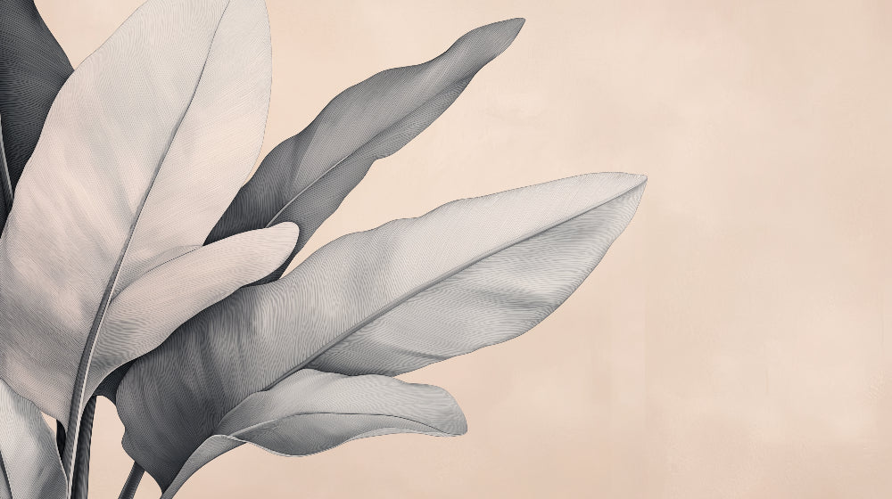 Papier Peint Feuillage Art Botanique Gris et Beige Moderne