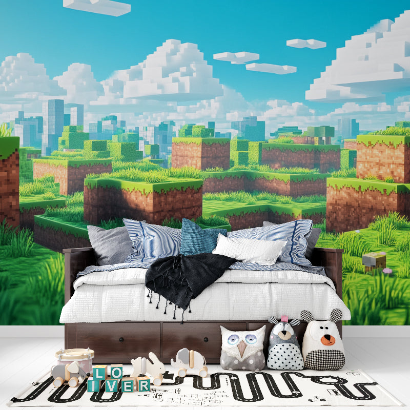 Papier Peint Gamer Paysage Minecraft en Pixel Art Example de Design 3