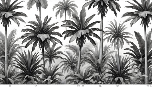 Papier Peint Palmier Design Tropical Monochrome Élégant
