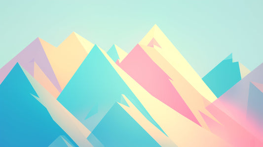 Papier Peint Montagne Design Géométrique Pastel Abstrait