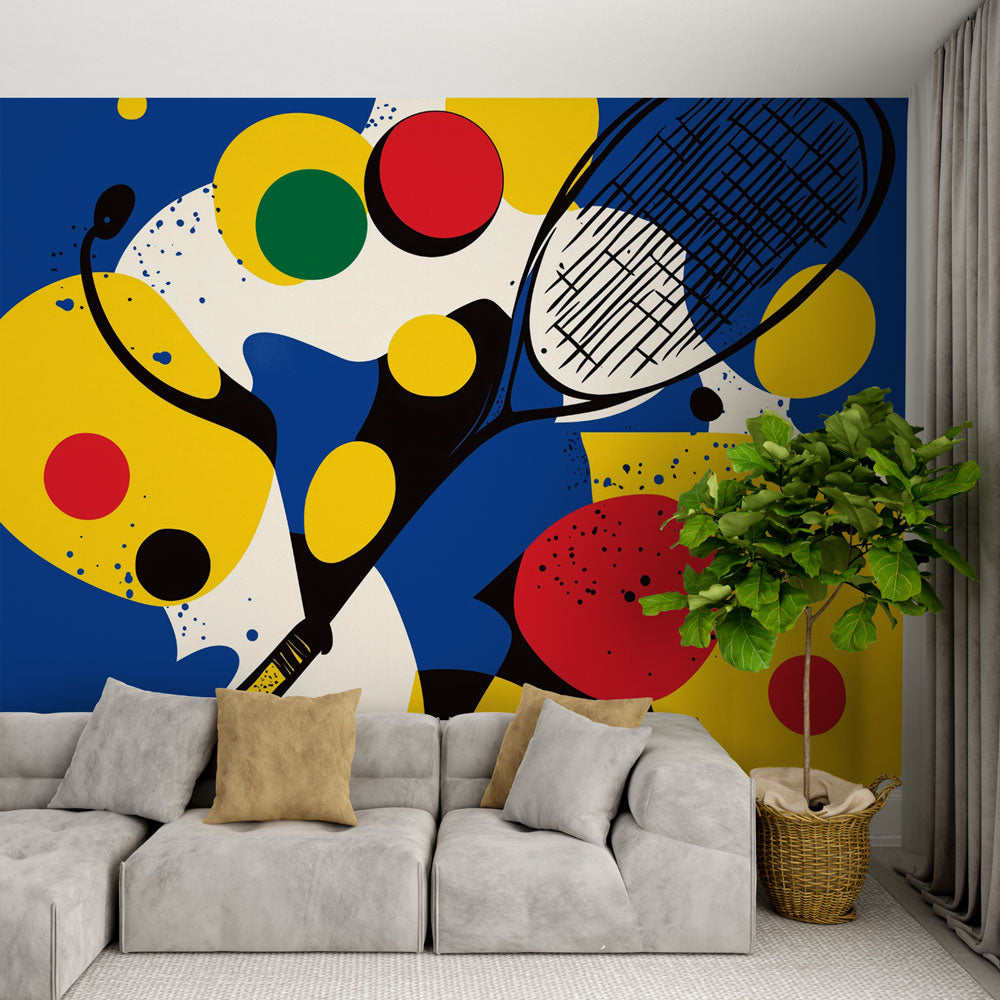 Papier Peint Tennis Design Sport Abstrait Moderne Autocollant