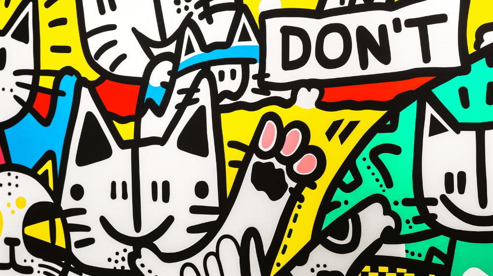 Papier Peint Street Art Chats Pop Art Style Graffiti