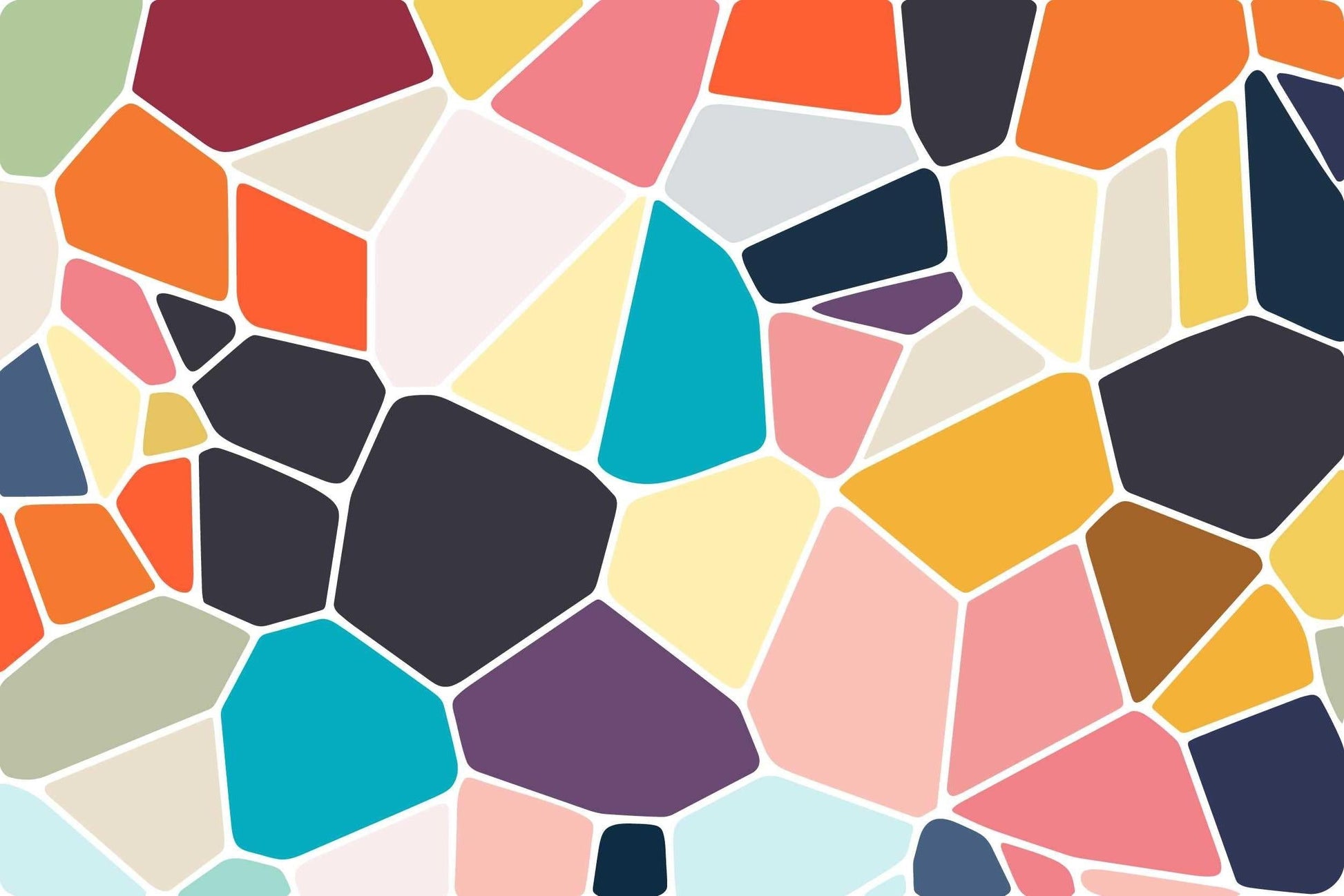 Papier Peint Géométrique Mosaïque Moderne Multicolore