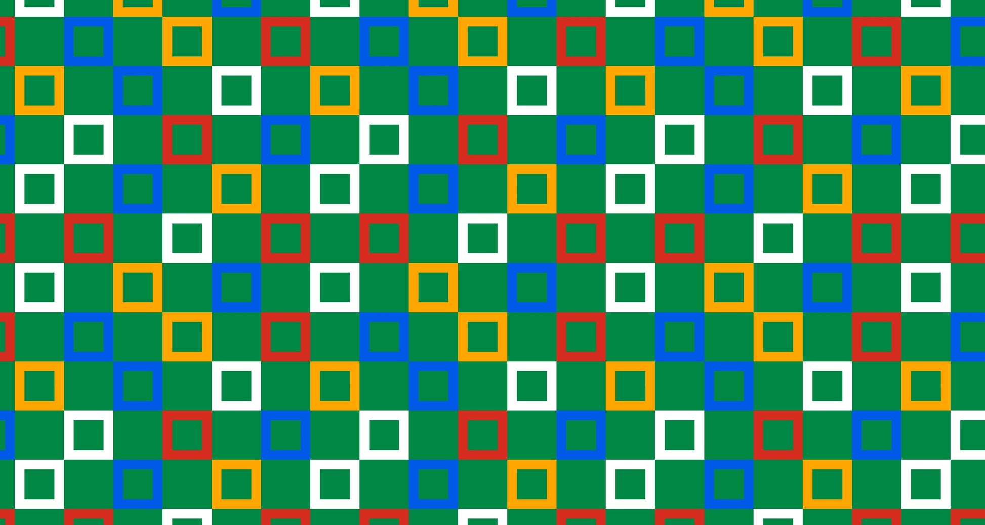 Papier Peint Géométrique Motif Carré Multicolore sur Fond Vert