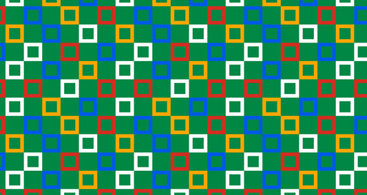 Papier Peint Géométrique Motif Carré Multicolore sur Fond Vert
