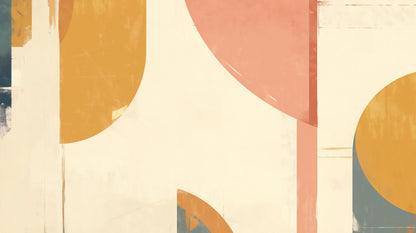 Papier Peint Géométrique Cercles Modernes en Tons Terracotta et Or