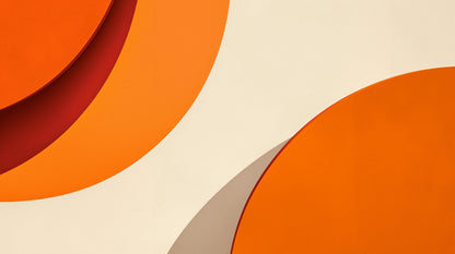 Papier Peint Abstrait Courbes Modernes Orange et Terracotta