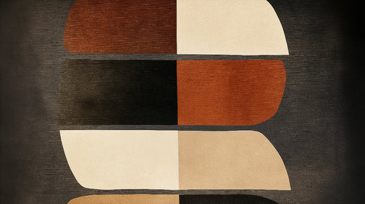 Papier Peint Géométrique Design Abstrait Terracotta et Beige