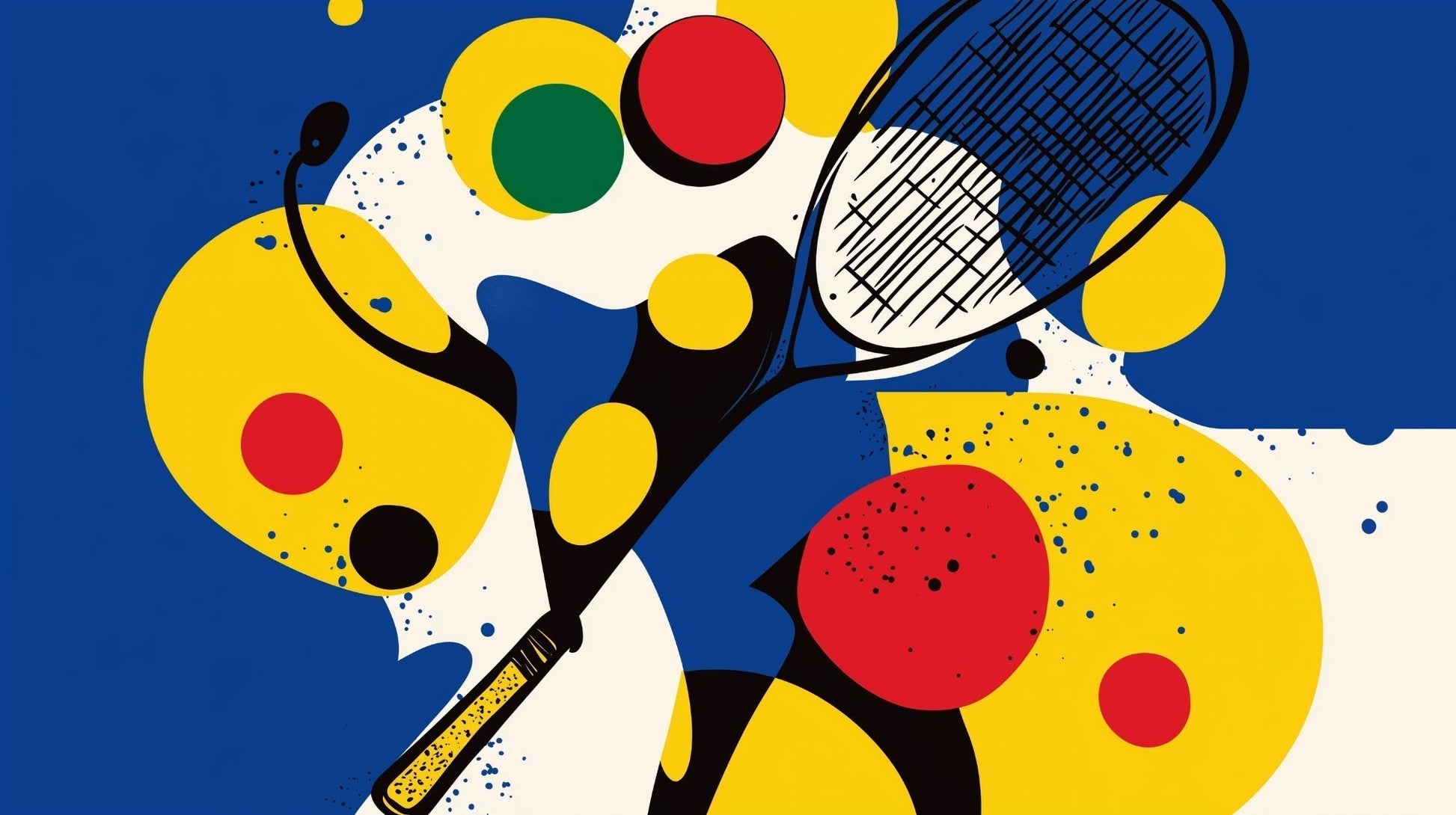 Papier Peint Tennis Design Sport Abstrait Moderne