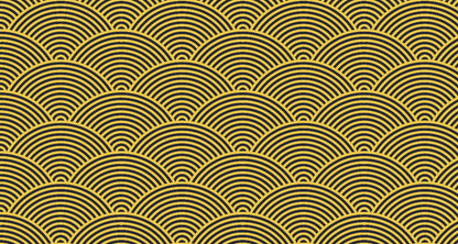 Papier Peint Art Déco Motif Vagues Dorées Géométriques
