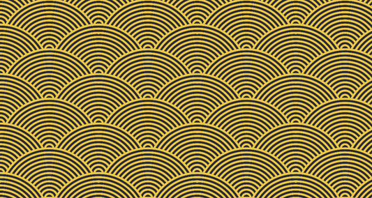 Papier Peint Art Déco Motif Vagues Dorées Géométriques