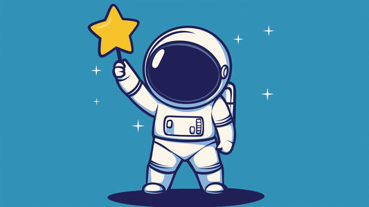 Papier Peint Astronaute Aventure Spatiale avec Étoile Dorée