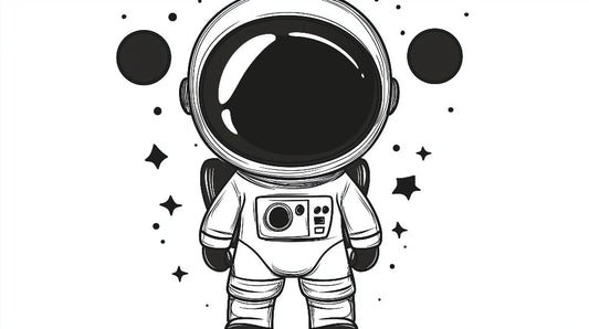 Papier Peint Astronaute Design Spatial Noir et Blanc