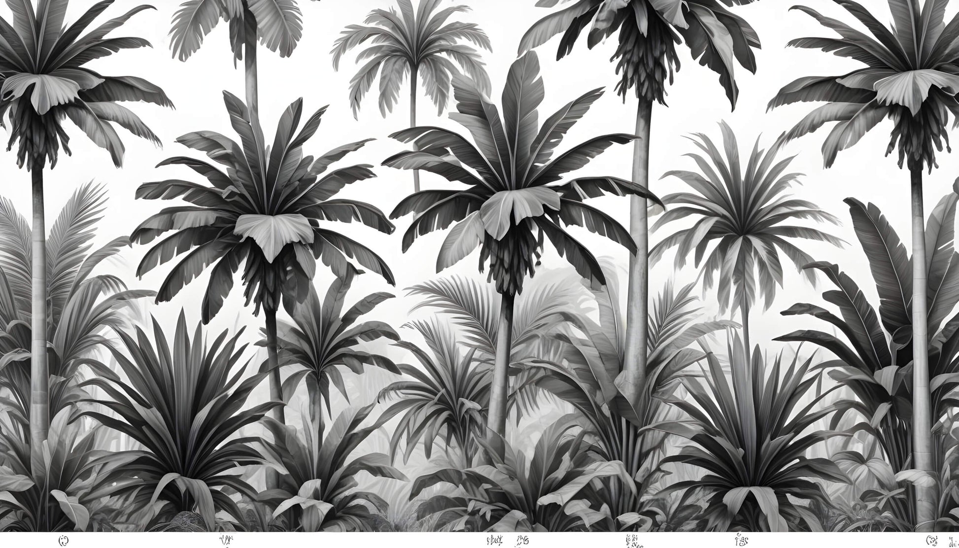 Papier Peint Palmier Design Tropical Monochrome Élégant