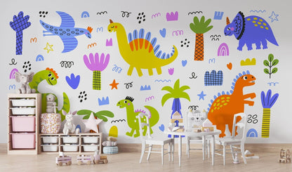 Papier Peint Dinosaure Décor Ludique et Coloré pour Enfants Example de Design 4
