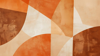 Papier Peint Géométrique Courbes Abstraites Terracotta et Beige