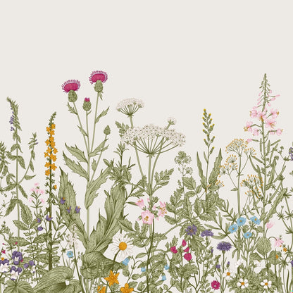 Papier Peint Floral Fresque Botanique de Fleurs Sauvages